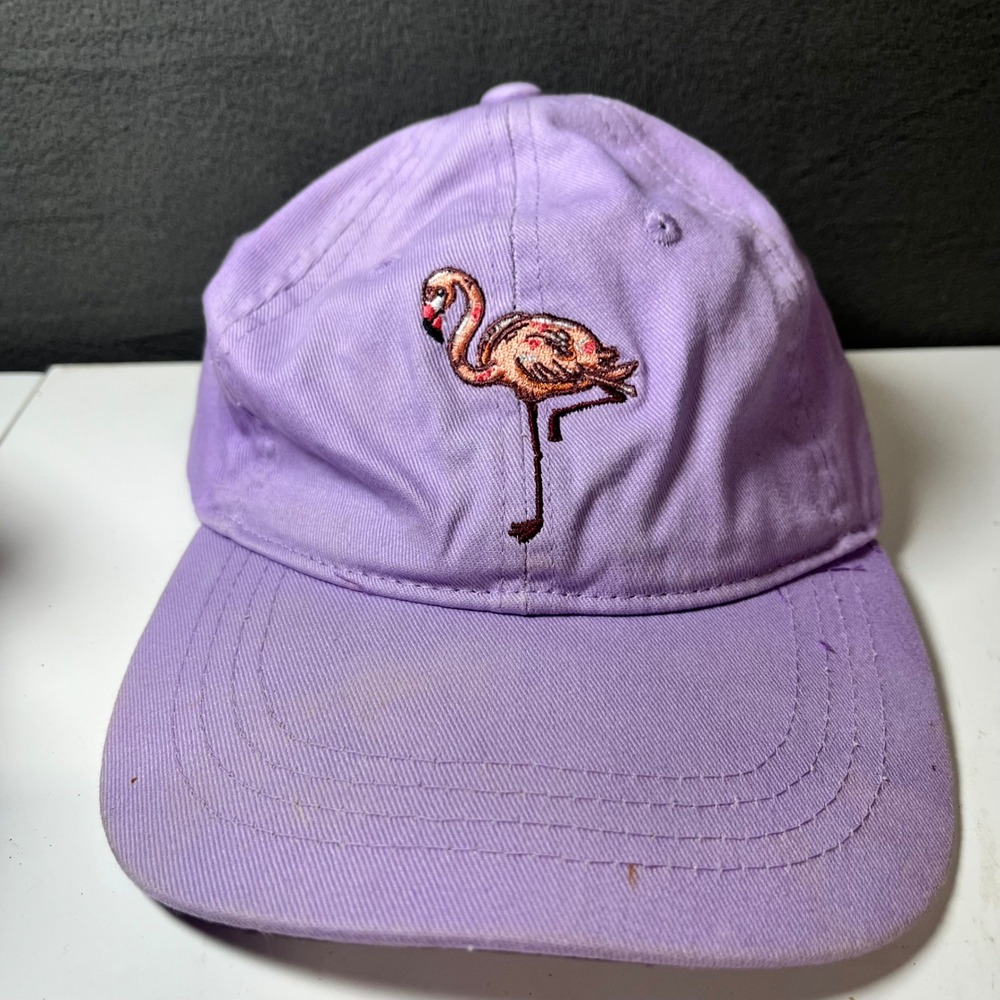 Ron Jon Surf Shop Purple Flamingo Embroidered Baseball Hat Adjustable Cap